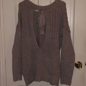 Aerie tie open back sweater